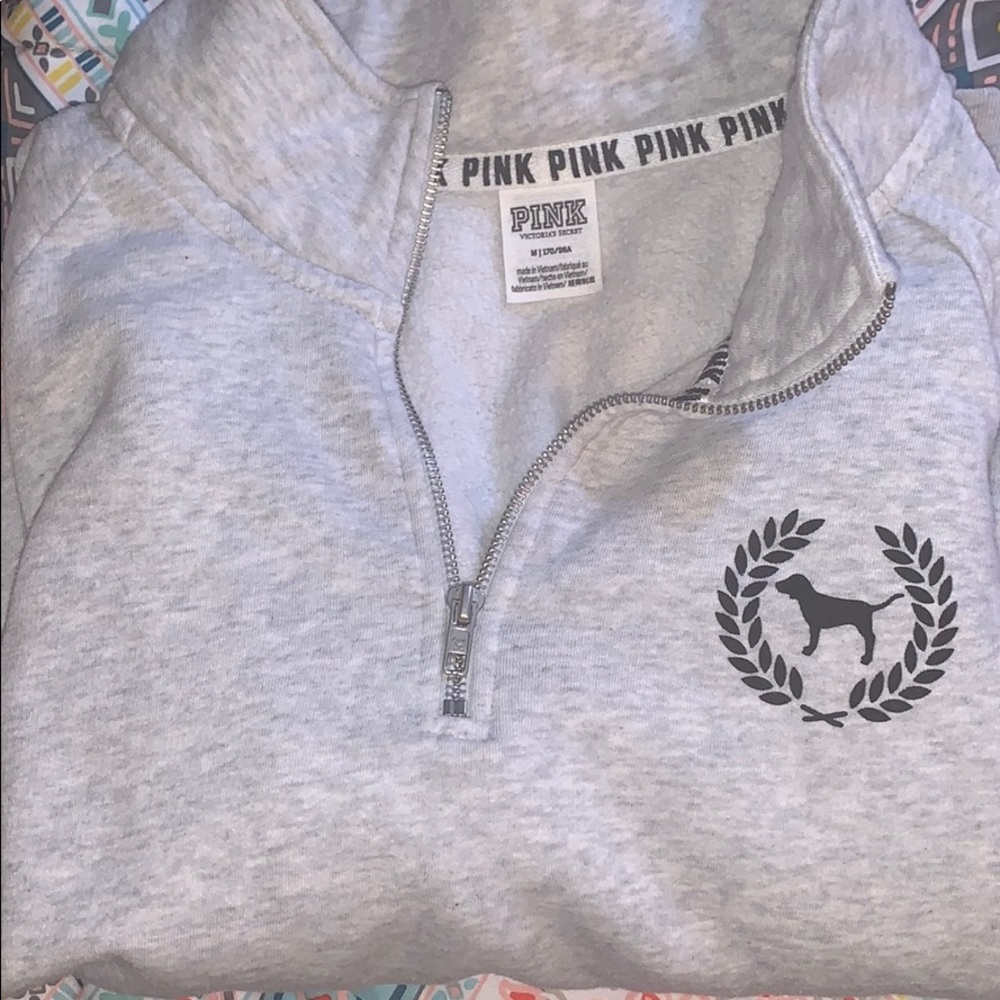Over sized pink quarter zip
